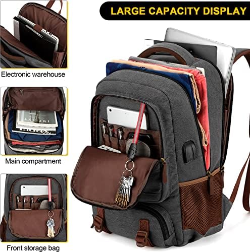 Tzowla platneni ruksak za laptop, torba za muškarce, putnu radu Rucksack odgovara 15,6 inčnim prijenosnim