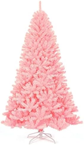 N / A 7,5ft umjetnog božičnog božičara punog drveća PVC W / Metal postolje ružičasta