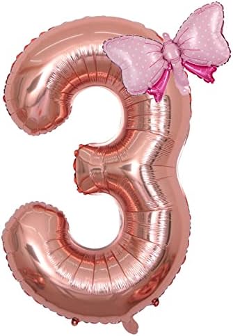 40 inčni rođendanski broj baloni Rose Gold Happy Rođendan Baloni ukrašeni lukom balonom za rođendanska zabava,