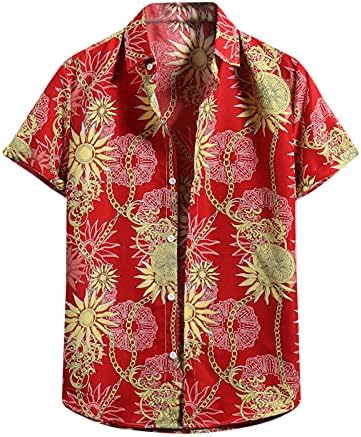 NEARTIME Hawaiian Shirts for Men Short Sleeve Floral Summer Casual Button down Shirts Cotton