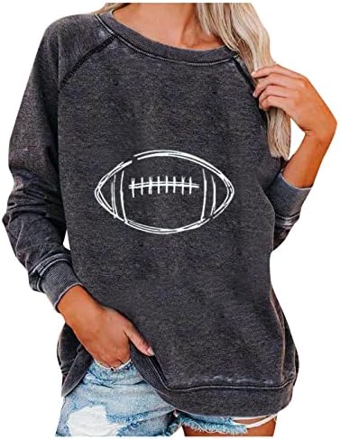 NaRHbrg Vintege Crewneck duksevi za žene vole grafičke vrhove duge rukave pulover majice prevelike jesenske