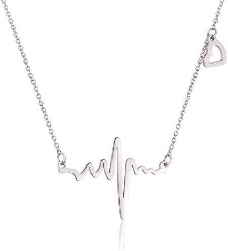 Wdshow Heartbeat EKG ogrlica 18k Rose pozlaćena ili srebrna tona
