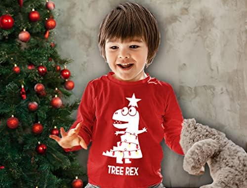 T-Rex Dinosaur Santa dugih rukava Majica Dugled Kids Ugly Božićni džemper Stil