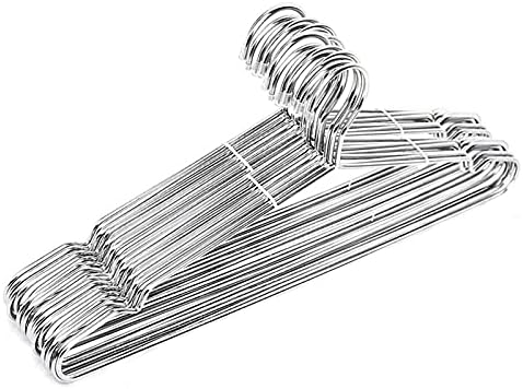 10pcs 42cm 3,2 mm zaklopke za odrasle za odrasle od nehrđajućeg čelika odjeće viseći srebrni vješalice