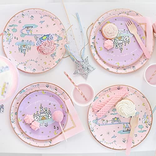 Coterie princeze Papirne ploče Pink princeze za rođendanske zabave, tuše za bebe i još mnogo toga - ukrasi princeze | 9.25 Ploče za princeze stranke