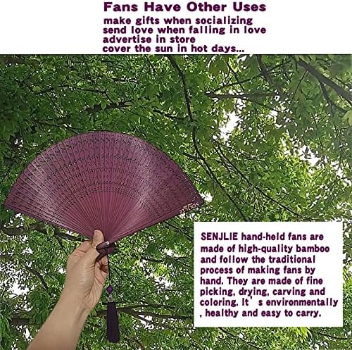 Senjlie - Dragonfly 7 '' Ručno rađeni bambus preklopni ventilator za žene - kineski / japanski