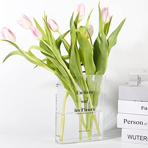 Daizysight Clear Book Vase za cvijeće Estetsko uređenje sobe, jedinstvena akrilna vaza za kućni dekor,
