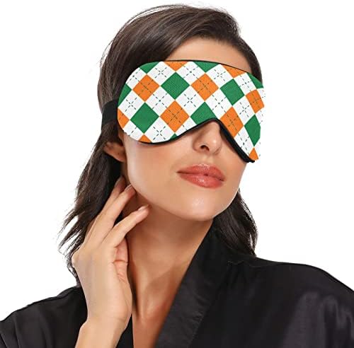 Unisex Sleep Eye Maska St-Patrick-Green-Narančasta noćna noćna maska ​​Spajanje udobnog poklopca