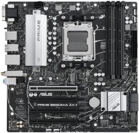 ASUS Prime B650M-a AX II AMD B650 Micro-ATX matična ploča, PCIe 5.0 M. 2 podrška, 2.5 Gb LAN,Wi-Fi 6,DisplayPort,