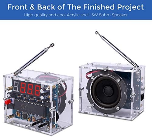 Mioyoow Fṃ Digitalni radio komplet Diy projekt za lemljenje 87-108MHz Podesivi DIY kompleti za lemljenje za