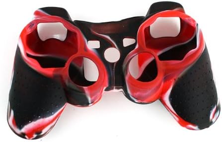 Koža za zaštitu od silikona za zaštitu kože za PS3 kontroler kamuflaž crni crveni
