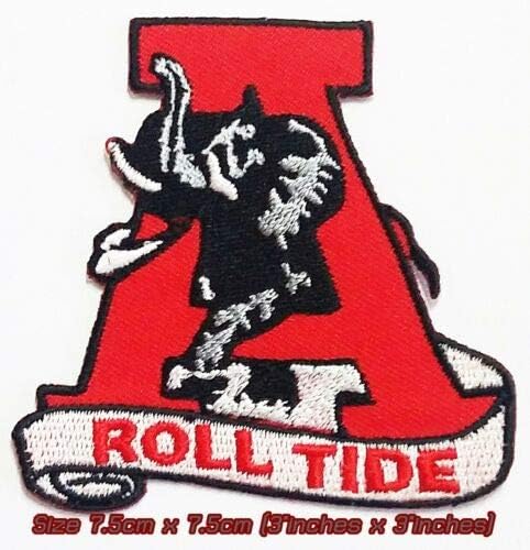Kanin -Alabama - Crimson Roll Plimt Sport Patch Logo Vezeg gvožđa, šivanje na tkaninu