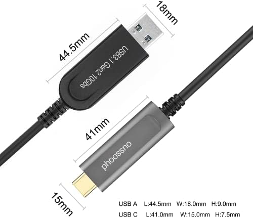 USB A Do C optički Produžni kabl USB 3.1 Gen2 10Gbps 15m 50ft kompatibilan sa Microsoft Azure Logitech
