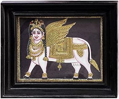 Egzotična Indija 12 x 10 slika Gomaatha Tanjore / tradicionalne boje sa 24k zlatom / okvir od Teakwooda
