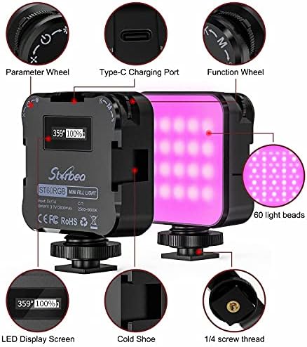 Starbea RGB Video svjetlo sa 3 Hladna cipela 2000mAh LED kamera svjetlo za punjenje 360 ​​° CRI