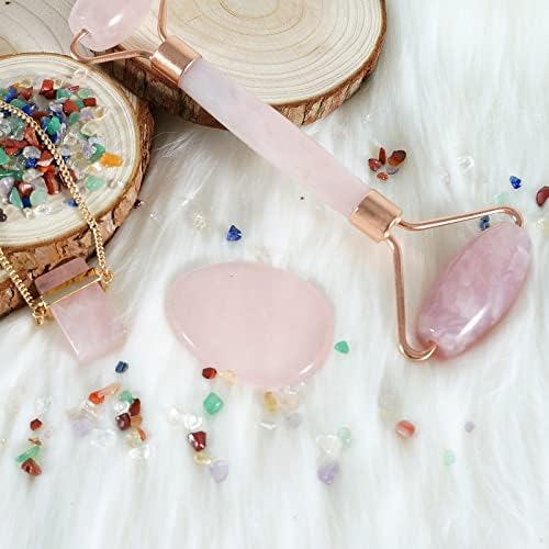 Karlass Crystal Beauty Healing Set, 1pc Pink Crystal Scraping Board, 1pc Pink Crystal ogrlica, 1pc Pink