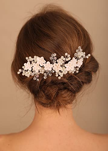 Ponačajni cvijet vjenčani češalj za kosu biserni češalj za kosu mladena kristalna vjenčana oprema za kosu za mladenke i djeveruše