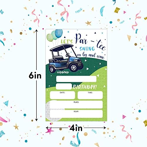 RLCNOT kartice za rođendan sa kovertetom skupom od 20 - Golf igralište za rođendanska zabava za djecu, dječake ili djevojke, slavljenica za djecu, zalihe / bday001
