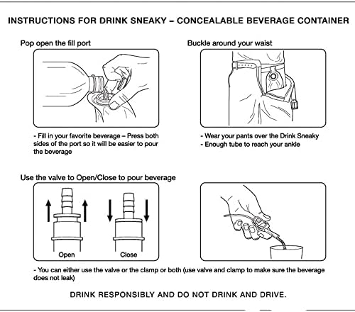Drink Easy Drink Sneaky skrivena tikvica - sakrivena posuda za piće-prenosive 20oz neotkrivene alkoholne torbe