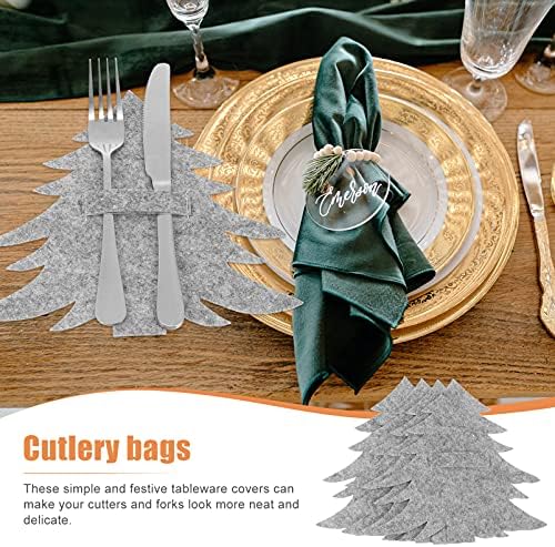 Soimiss Setovi posuđa Srebrnina 4pcs Božićni pribor za jelo torbe Božić drvo oblik držači srebrnog posuđa