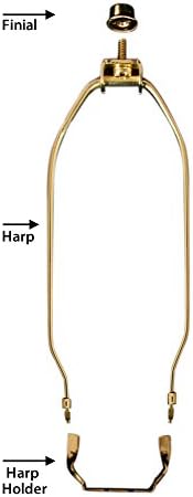 Royal Designs, Inc. Komplet harfe teške Dutty lampe sa držačem harfe za stolnu lampu, 9 inča,