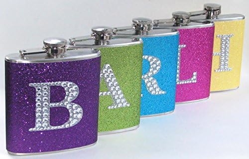 9 tikvice birate boje personalizovana svadbena mlada djeveruše Glitter Sparkly Bling 6 oz tikvica za kukove