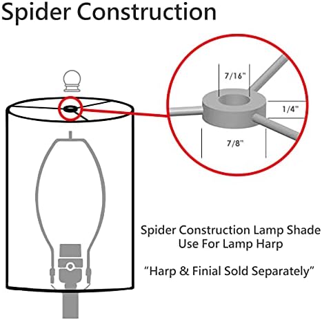 Aspen Creative 32020 Prijelazni tvrdi hardbak carstvo oblik pauk građevinska lampa sjenka u bijeloj,
