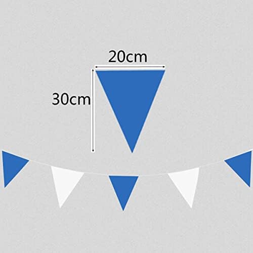 80 metara / 262 stopa plave i bijele zastavice Trokut za zastave, tkanina banner vijenca svečani zabavni