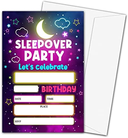 Mermurmu Neon Sleence Rođendanske pozivnice - dječaci ili djevojčica rođendanska zabava Pozovite