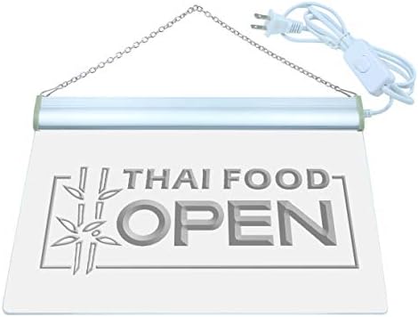 ADVPRO Tajlandska hrana otvoreni Kafe Restoran LED neonski znak zeleni 24 x 16 inča st4s64-j705-g