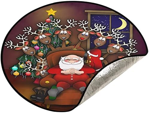 Visesunny Christen Tree Mat Cartoon Santa Claus i njegova jelena stalka za jelo MAT zaštitnik