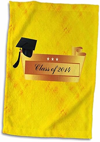 3Droza Crna diplomirana kapa na baneru sa zvijezdama, klasa 2014, zlato - ručnici