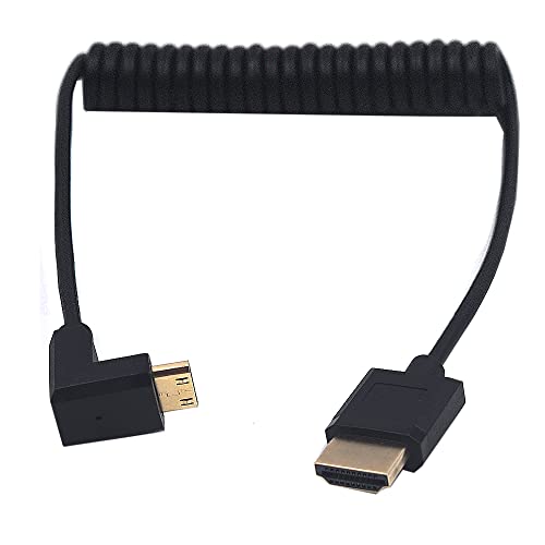 Kework 4ft HDMI 4K kabel za namotani kut mini HDMI muški do HDMI muški adapter spiralni kabel, HD HDMI