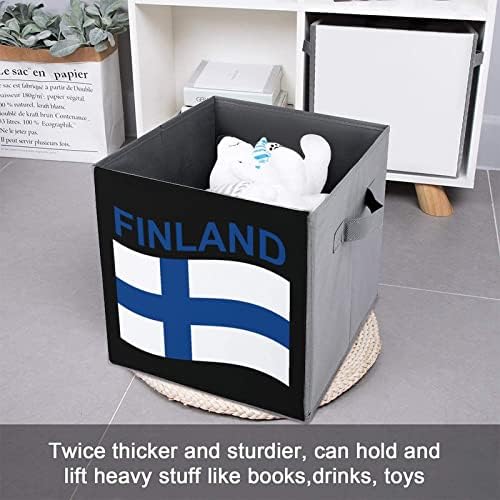 Zastava države Finska platna Skladišna za odlaganje Cube Organizator košare sa ručkama za kućni