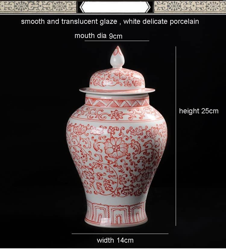 N / A keramika đumbir jar rukovanje ručno rađen antiquevaza s podloškom crvenom elegantnom i prekrasnom