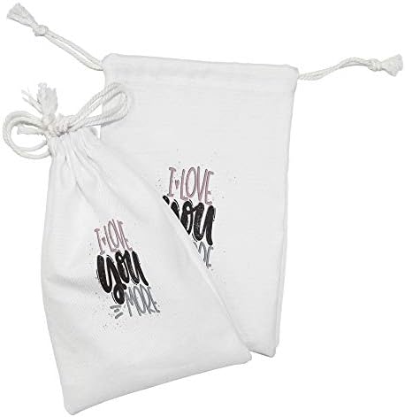 Lunarble Volim te više Tkanina za torbicu od 2, grafički nacrtani natpis za višebojnu grunge Valentinovo,