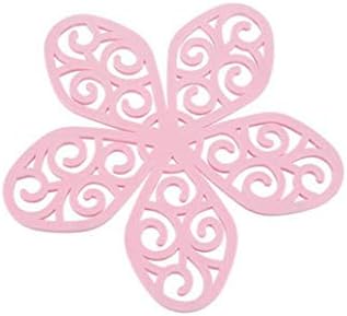 JAHH Pink Thermal Coaster - podmetač za podmetače otporne na toplotu za domaćinstvo, Flower Hollow dizajn