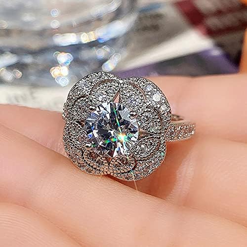 Modna ženska cirkonija Bling Diamond Retro prstena za angažman vjenčani prstenovi veličine 4