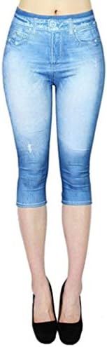 Ženske traper hlače Butterfly grafički ispisano duljina koljena traperice za pranje stare vitke