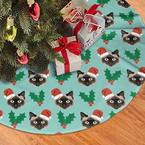 Lveshop Siamese Božićna mačka božićna suknja Drvo Luksuzna okrugla zatvorena vanjska mat rustikalna