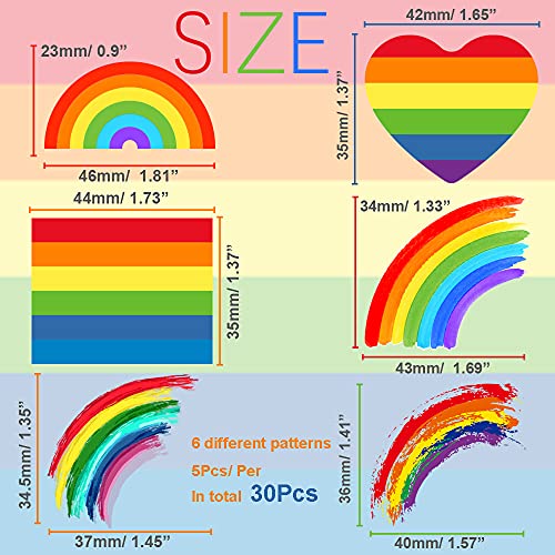30pcs Pride Rainbow Privremene naljepnice za tetovaže Izmjenjivo vodootporno tijelo za Dan gay ponosa Žene