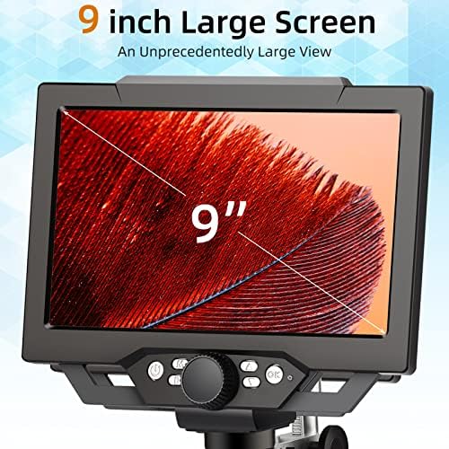 Koolertron 9 inčni LCD digitalni mikroskop sa 32G TF karticom, 12MP 1600X uvećanje 1080p USB mikroskop,5000mAh