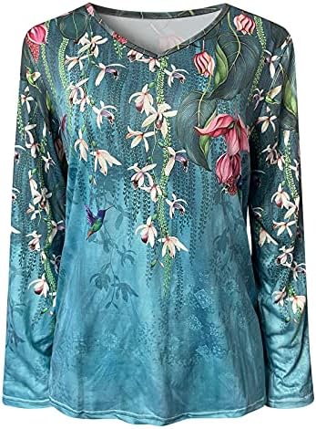 Ženska jesenska odjeća: Ženske košulje dugih rukava Plairine SweapEaert Printing Ležerne prilike Tuntic Tuntic