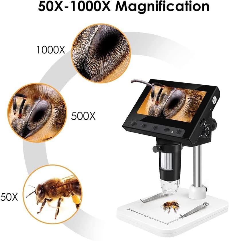 Pribor za mikroskop 4,3 inčni LCD mikroskop 50x-1000x uvećanja USB digitalni mikroskopski laboratorijski