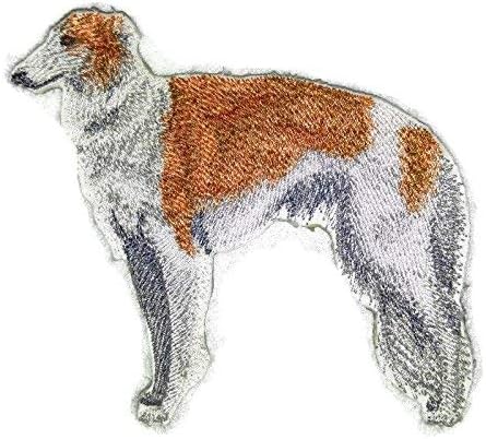 Nevjerojatni poprilični portreti za pse [Borzoi] Vezerovo željezo na / sew flaster [4,5 x 4,5] [izrađeno u SAD-u]