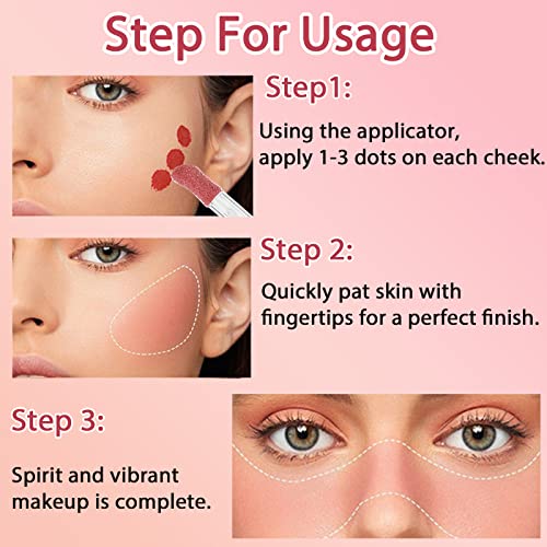 SPRINGSKY 2pcs Liquid Blush Makeup, meka krema mat rumenilo za lice za obraze, prirodnog izgleda,