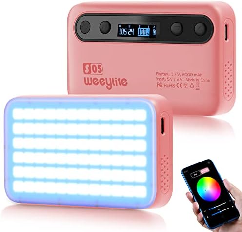 Weeylite S05 RGB kontrola video svjetla W, mini fotoaparat Light punjiva s baterijom od 2000mAh