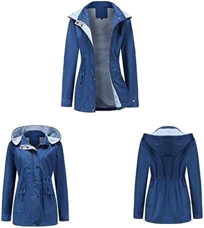 Kišne jakne za žene vodootporne dugih rukava otporna na vjetroverobularska odjeća s kapuljačom sa kapuljačom