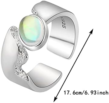 2023 Novi prsten od čvorova srebrni mjesec prsten podesiv rainbow moon prsten sintetički otvoreni prsten nakit