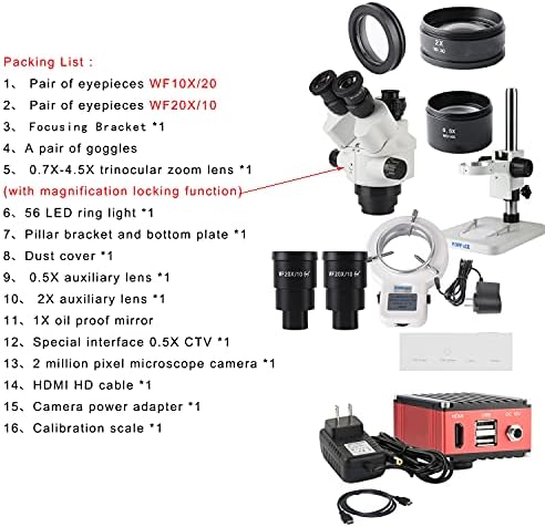 KOPPACE 3.5 X-180X HD Trinokularni Stereo mjerni mikroskop može snimati slike i video zapise industrijski elektronski